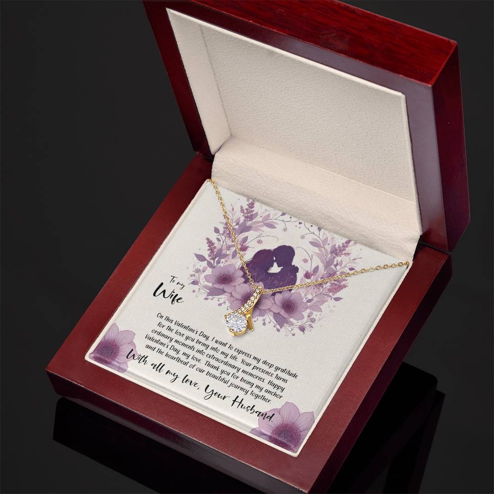 Valentine-st9a Alluring Beauty Necklace, Gift to my Wife with Beautiful Message Card