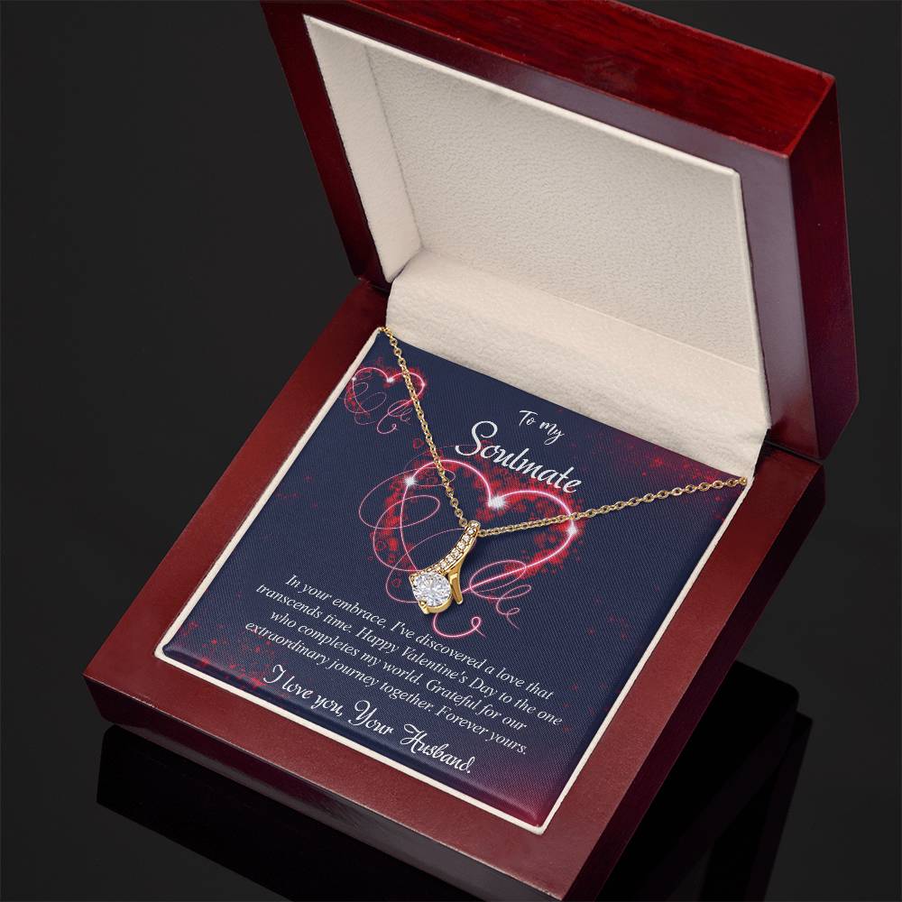 valentine-7b Alluring Beauty Necklace, Gift to my Soulmate with Message Card