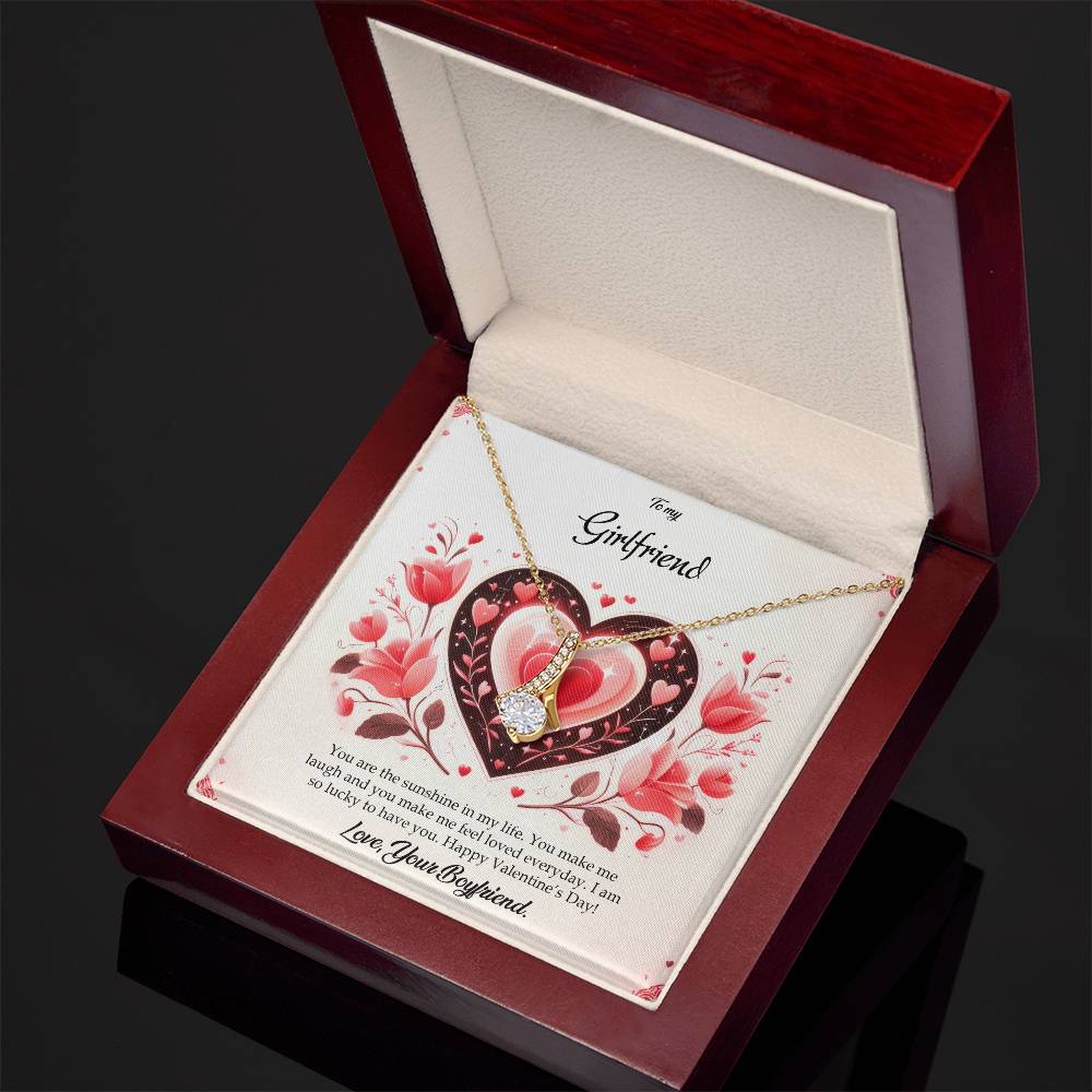 Valentine-st5c Alluring Beauty Necklace, Gift to my Girlfriend with Beautiful Message Card