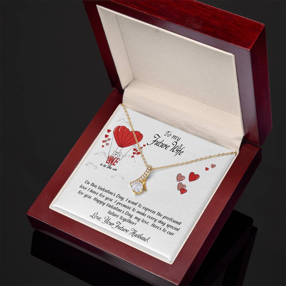 valentine-24d Alluring Beauty Necklace, Gift to my Future Wife with Beautiful Message Card