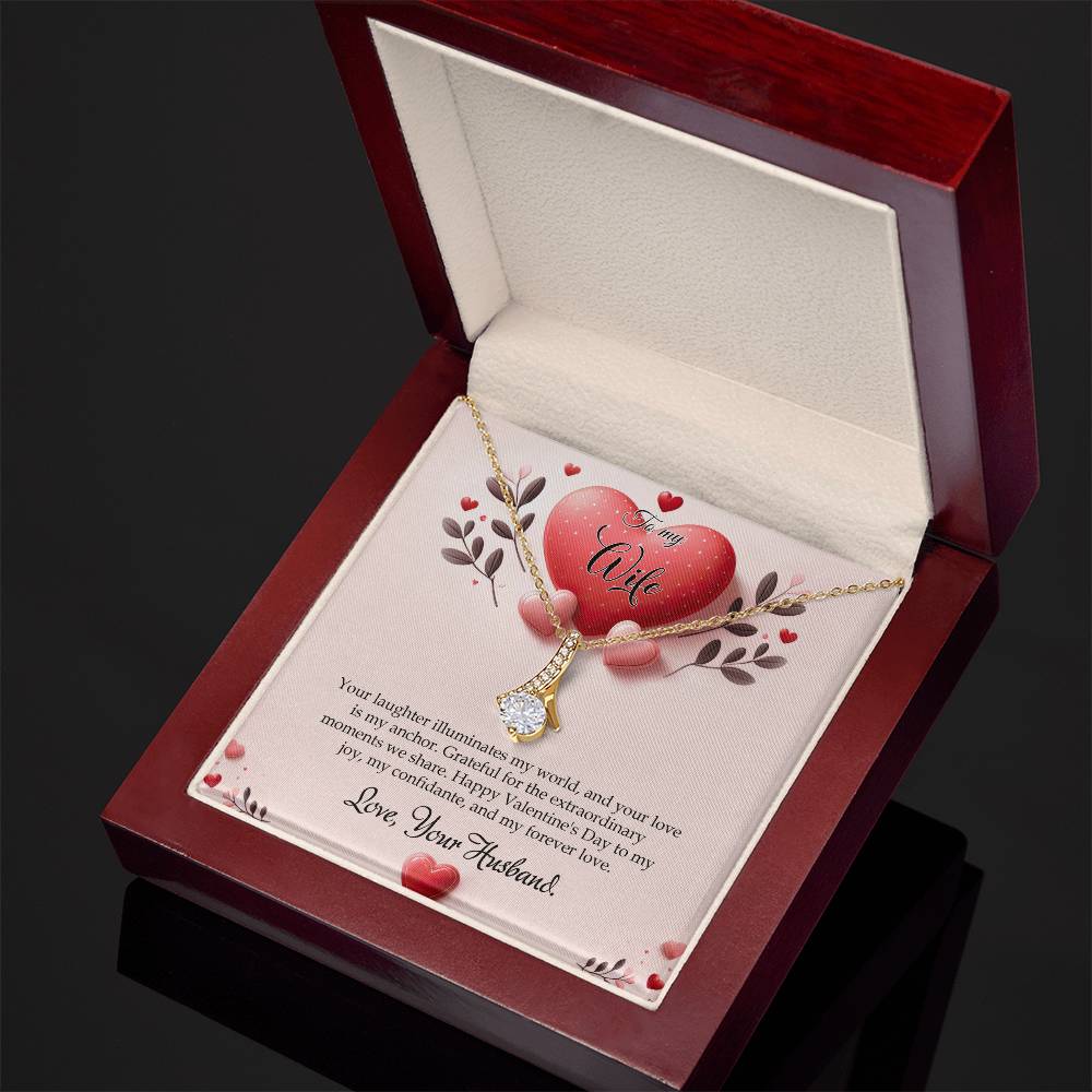 Valentine-st13a Alluring Beauty Necklace, Gift to my Wife with Beautiful Message Card