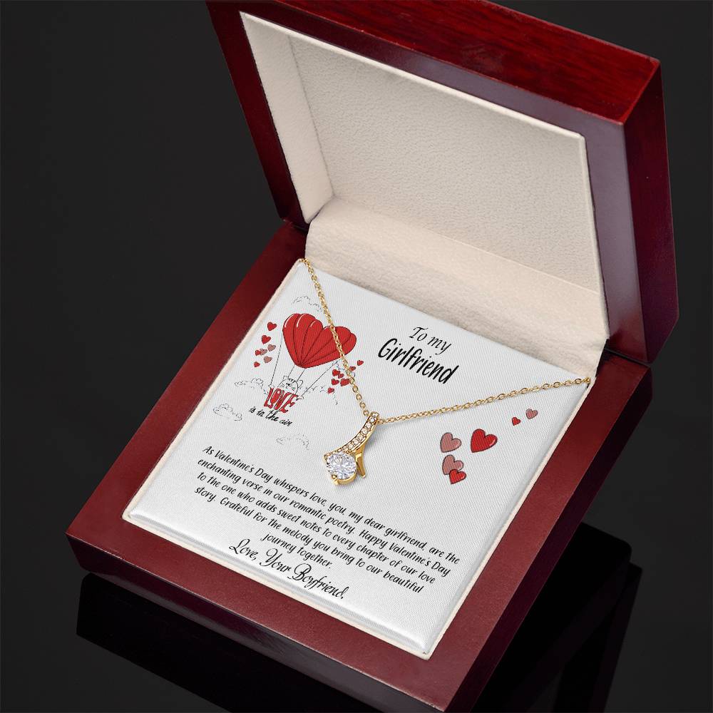 valentine-24c Alluring Beauty Necklace, Gift to my Girlfriend with Beautiful Message Card