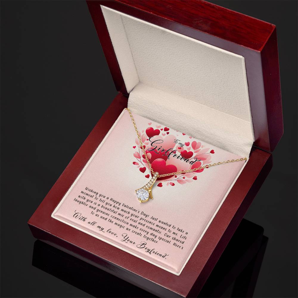 Valentine-st8c Alluring Beauty Necklace, Gift to my Girlfriend with Beautiful Message Card