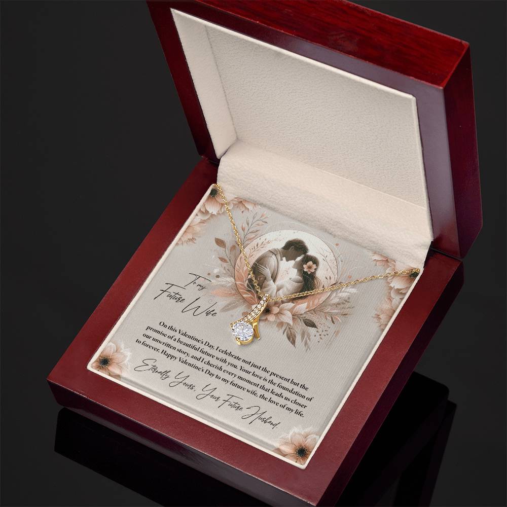 Valentine-st27d Alluring Beauty Necklace, Gift to my Future Wife with Beautiful Message Card