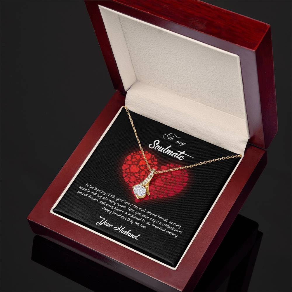 valentine-23b Alluring Beauty Necklace, Gift to my Soulmate with Message Card