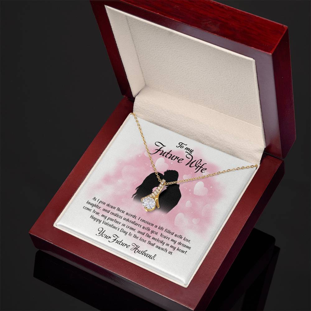 valentine-5d Alluring Beauty Necklace, Gift to my Future Wife with Beautiful Message Card