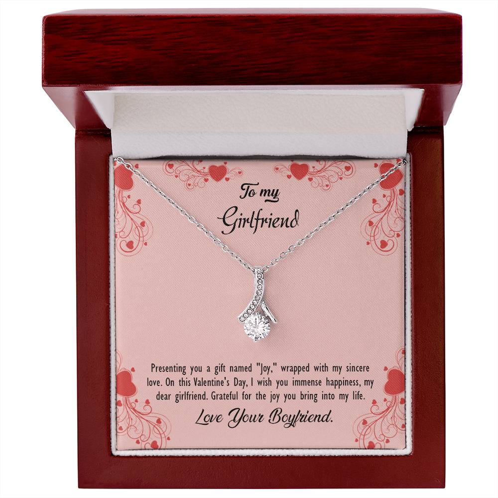 valentine-29c Alluring Beauty Necklace, Gift to my Girlfriend with Beautiful Message Card