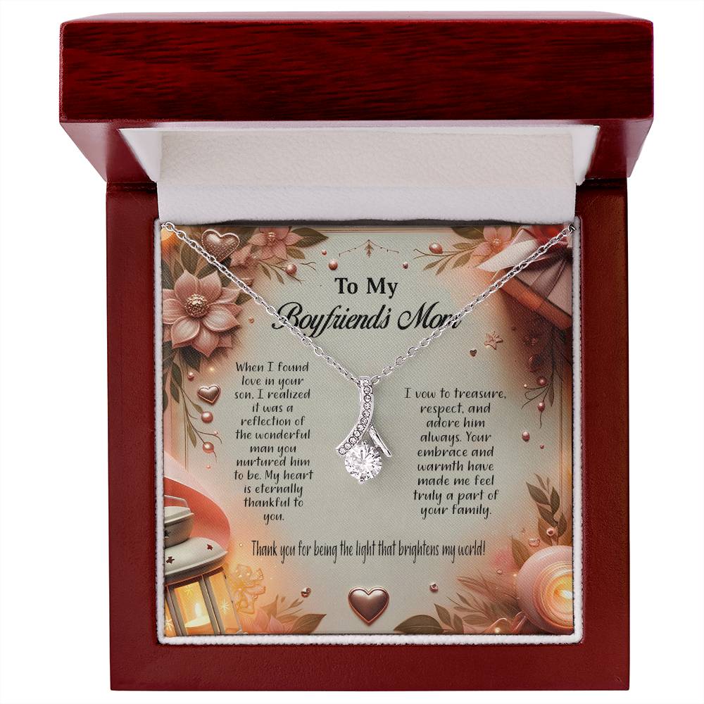 4044a Alluring Beauty Necklace, Gift to my Boyfriend's Mom with Beautiful Message Card