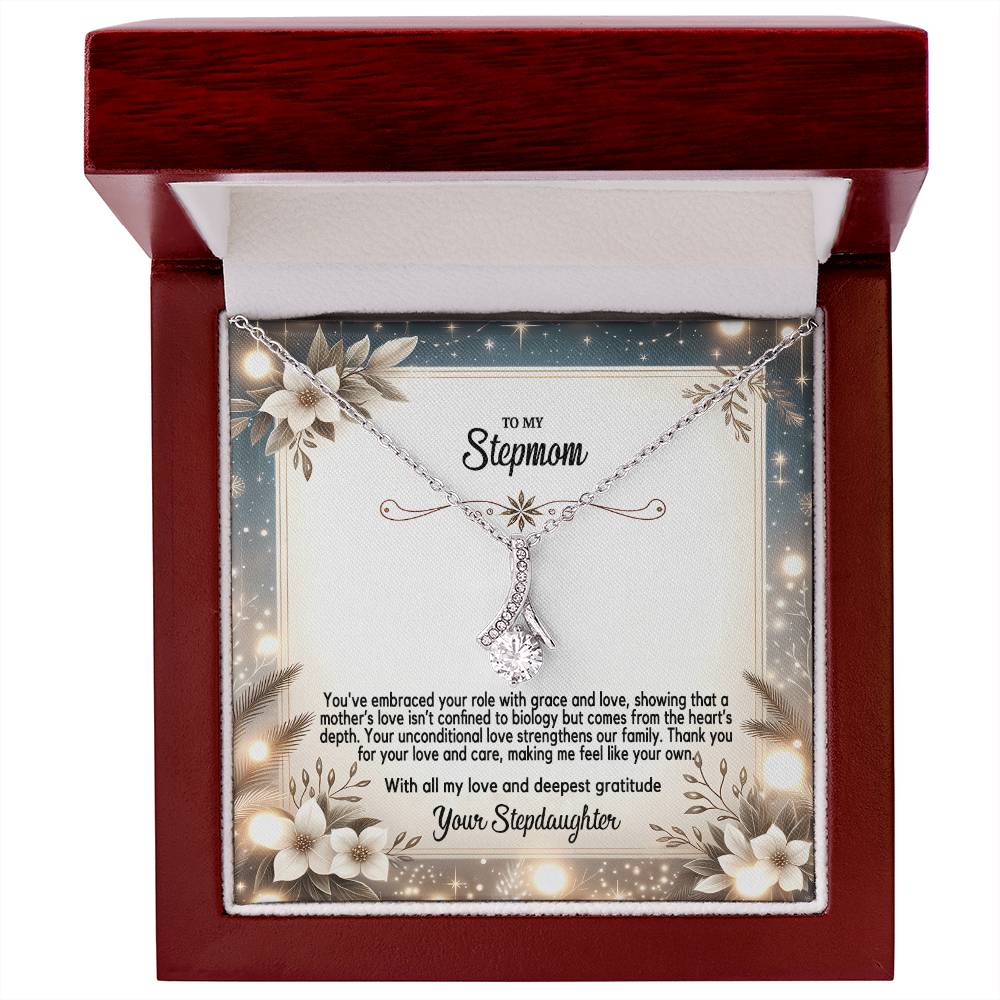 4055(c) Alluring Beauty Necklace, Gift to my Stepmom with Beautiful Message Card