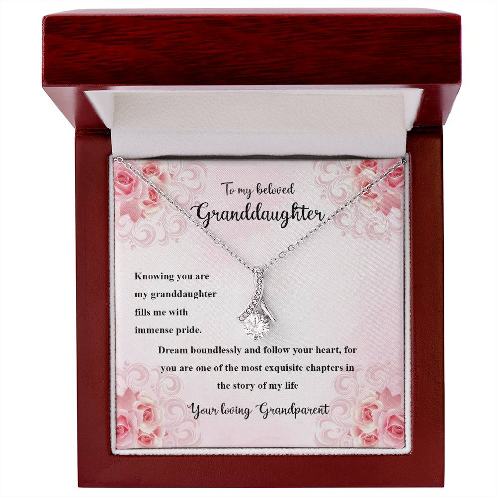 4036a Alluring Beauty Necklace, Gift to my Granddaughter with Beautiful Message Card