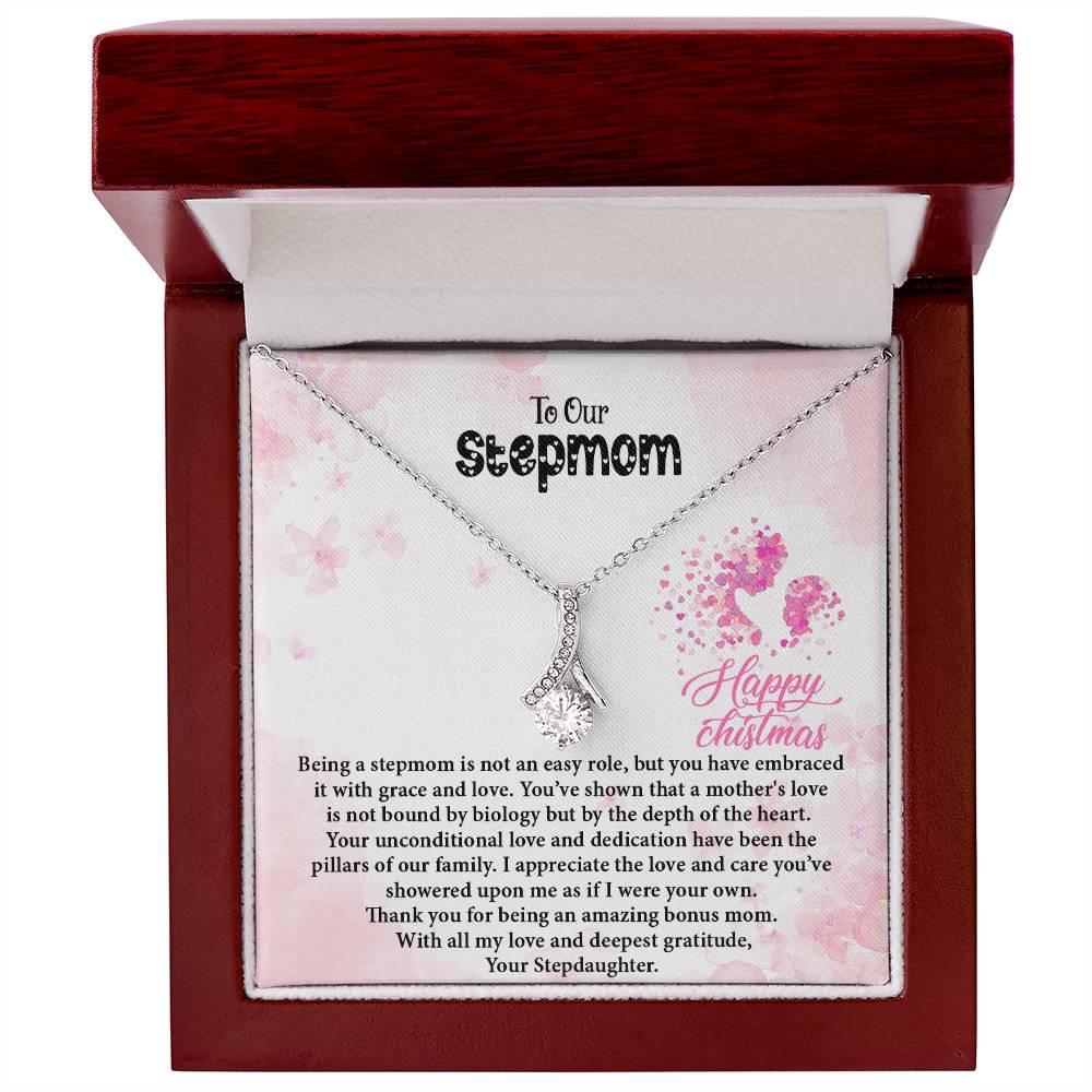 4020 a Alluring Beauty Necklace, Gift to my Stepmom with Beautiful Message Card