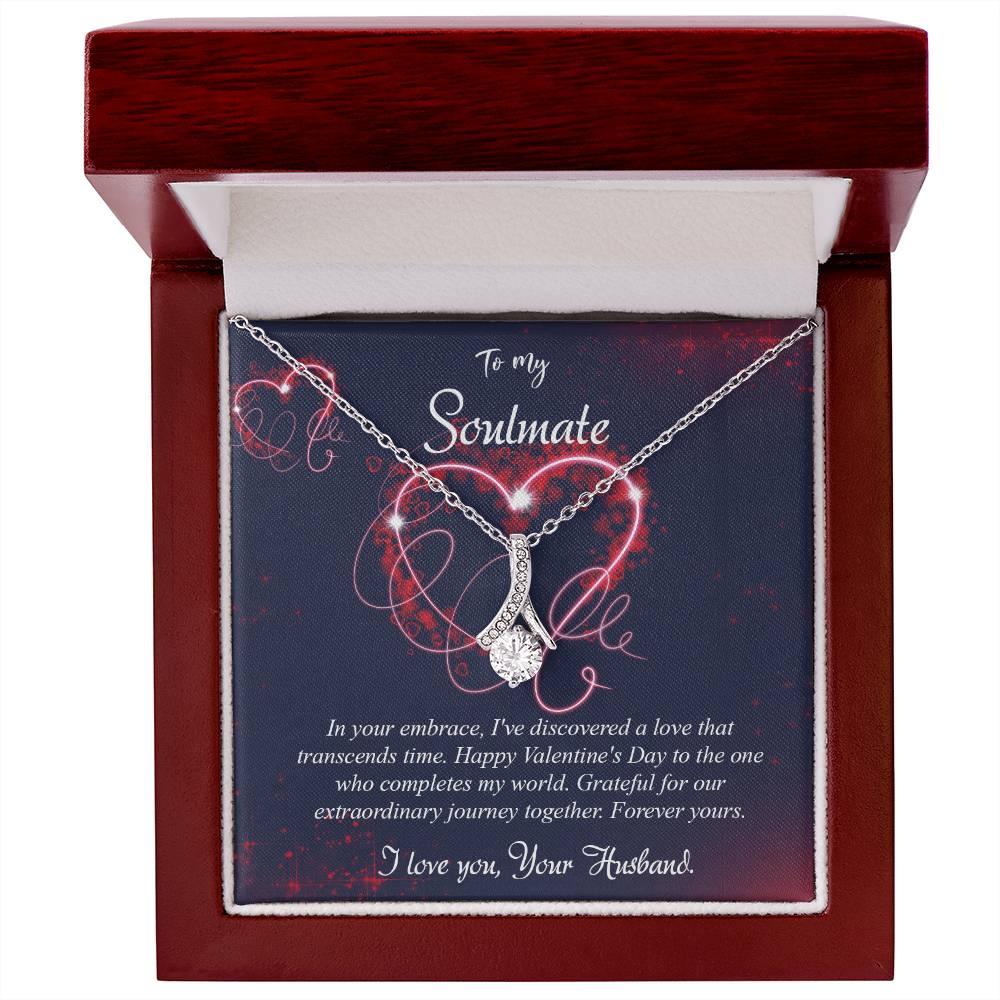 valentine-7b Alluring Beauty Necklace, Gift to my Soulmate with Message Card