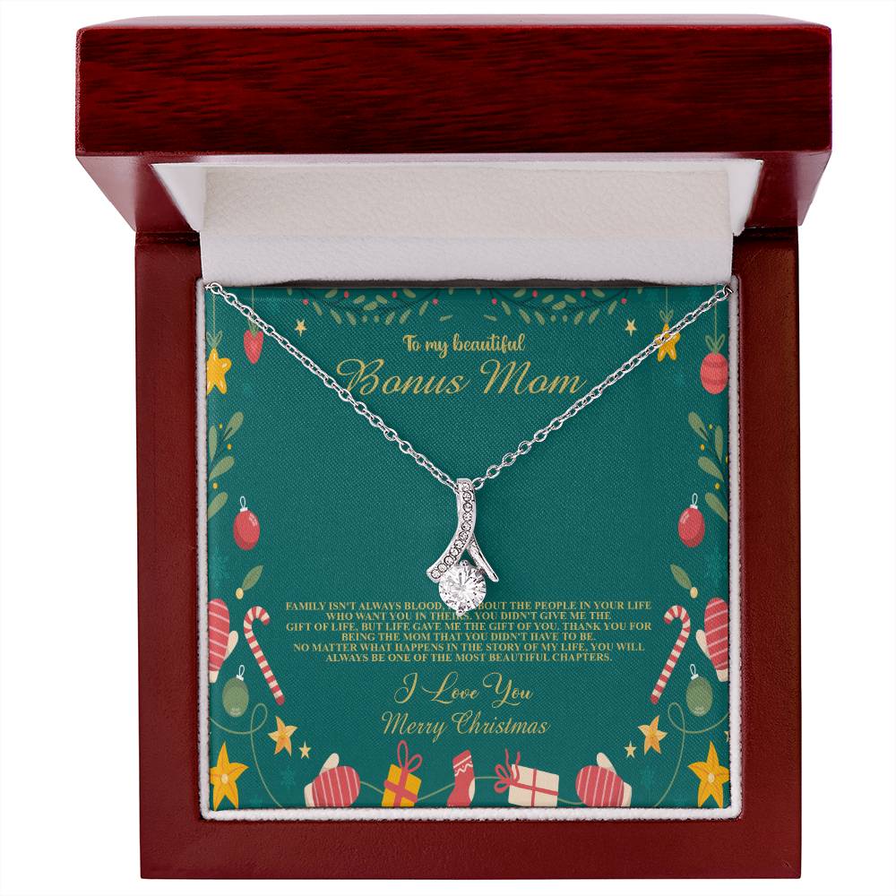 94098c Alluring Beauty Necklace, Gift to my Stepmom with Beautiful Message Card