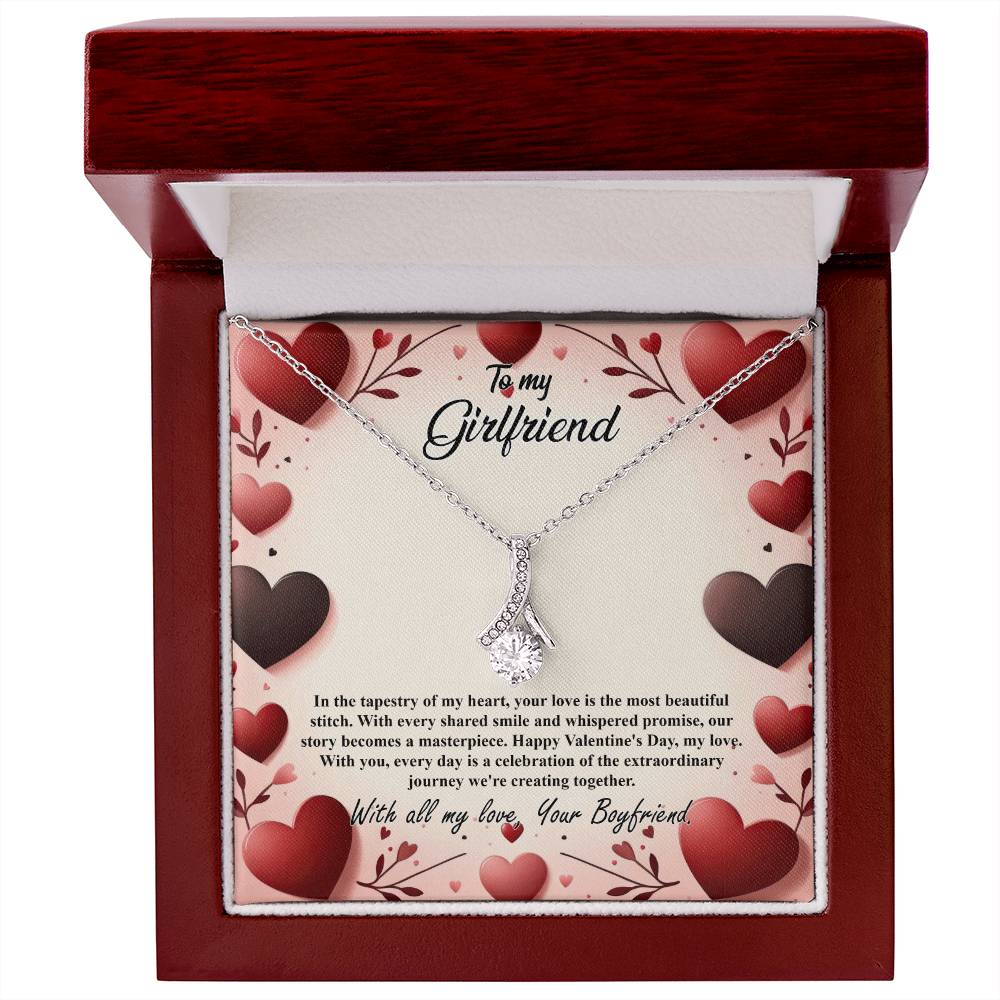 Valentine-st7c Alluring Beauty Necklace, Gift to my Girlfriend with Beautiful Message Card