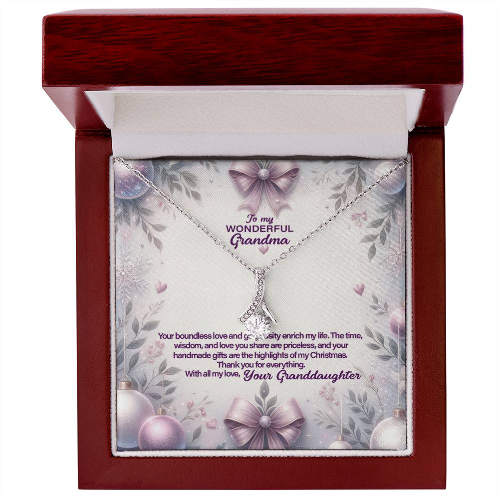 4053d Alluring Beauty Necklace, Gift to my Grandma with Beautiful Message Card