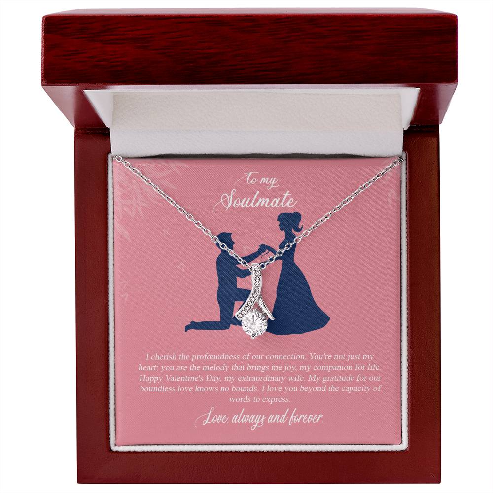 valentine-2b Alluring Beauty Necklace, Gift to my Soulmate with Message Card