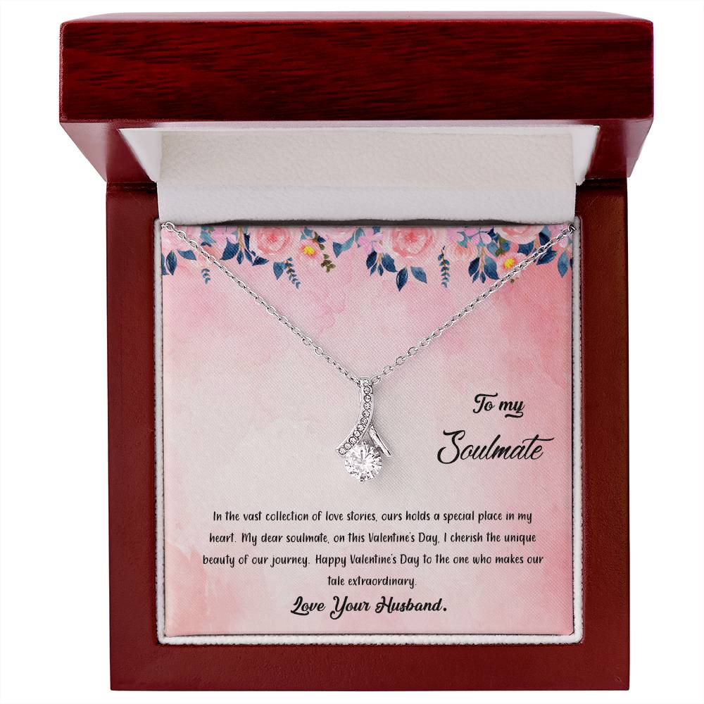 valentine-38b Alluring Beauty Necklace, Gift to my Soulmate with Message Card