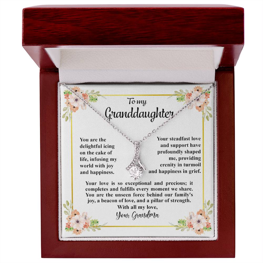 4032c Alluring Beauty Necklace, Gift to my Granddaughter with Beautiful Message Card