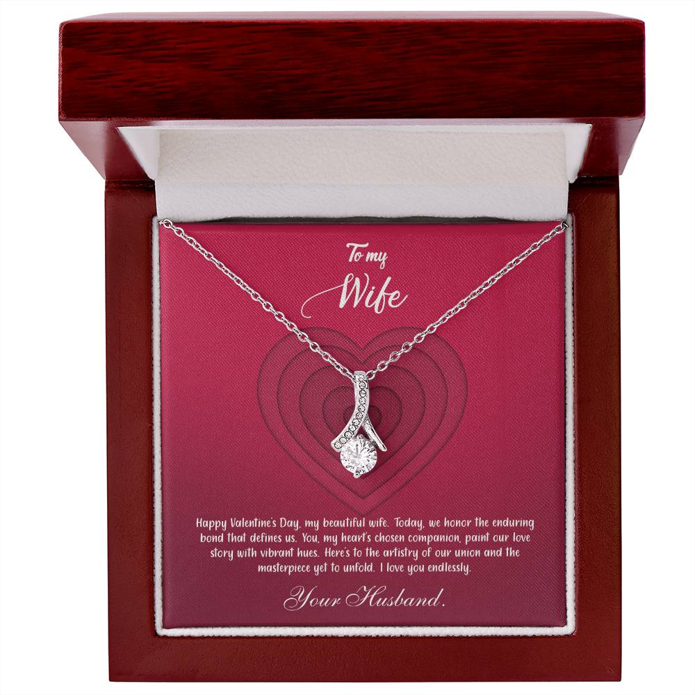 valentine-9a Alluring Beauty Necklace, Gift to my Wife with Beautiful Message Card