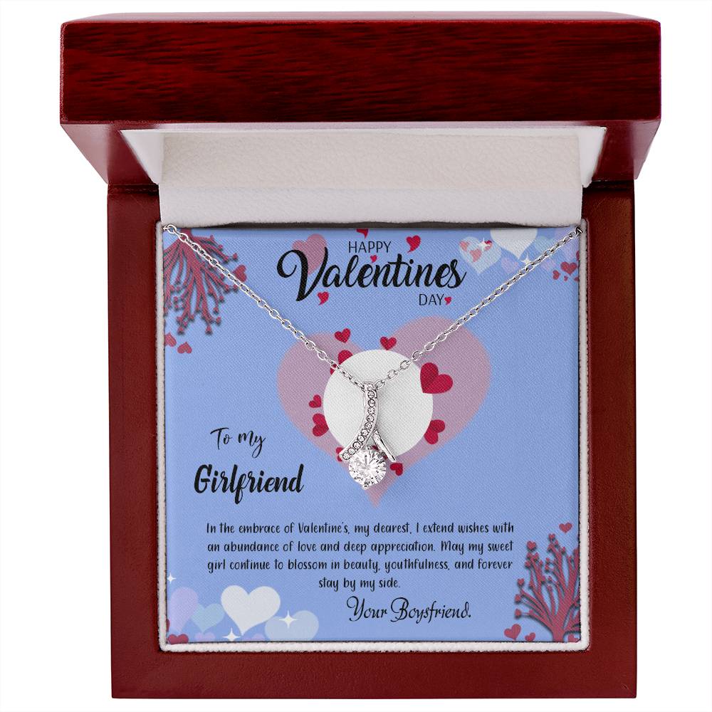 valentine-30c Alluring Beauty Necklace, Gift to my Girlfriend with Beautiful Message Card