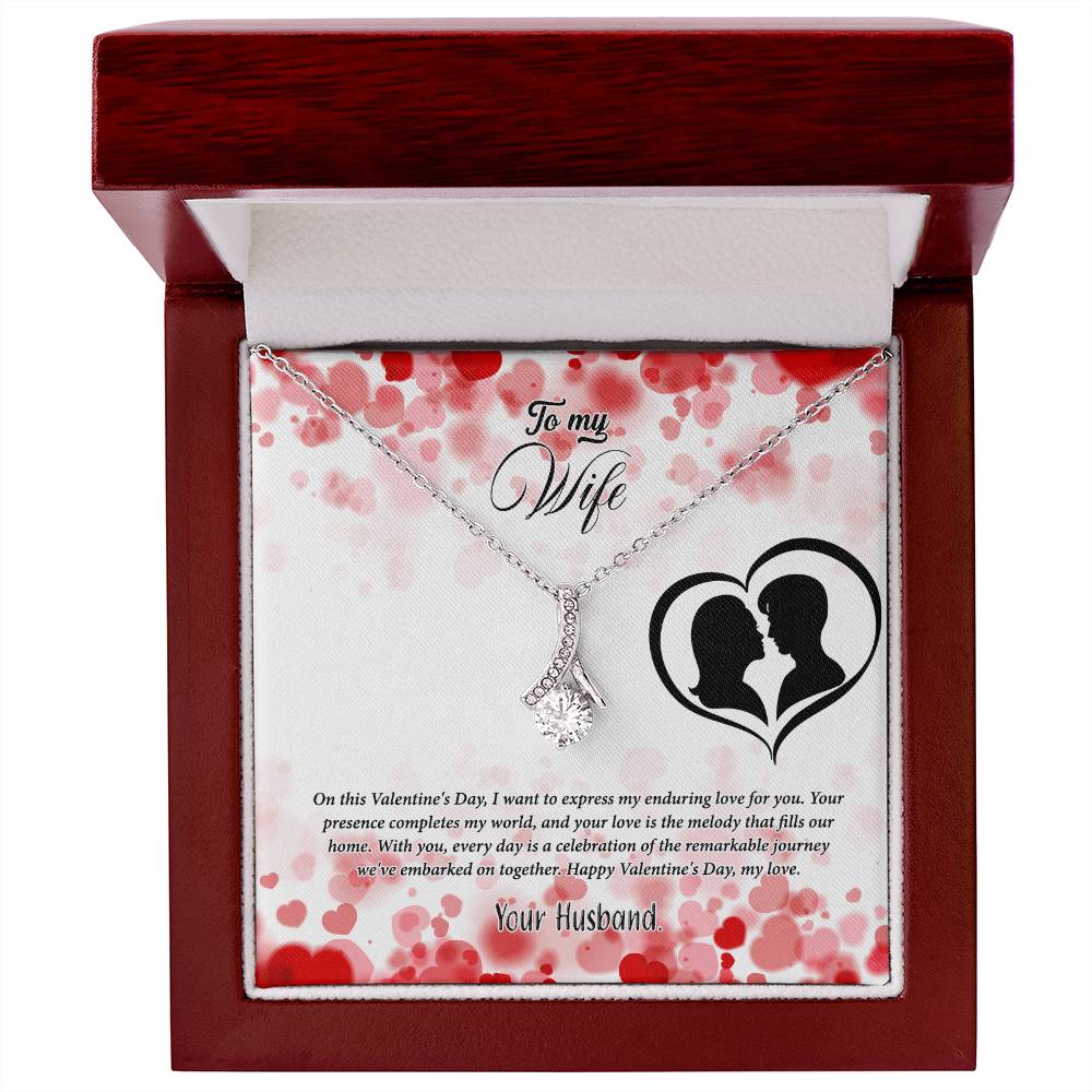 valentine-36a Alluring Beauty Necklace, Gift to my Wife with Beautiful Message Card