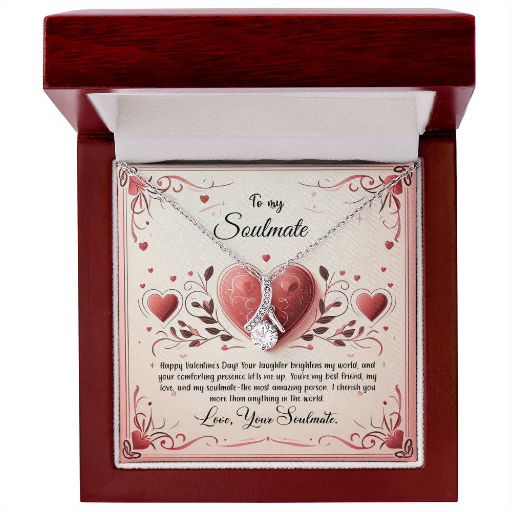 Valentine-st12b Alluring Beauty Necklace, Gift to my Soulmate with Message Card