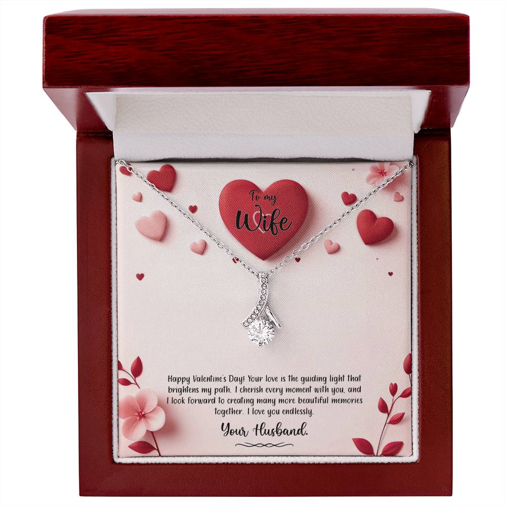 Valentine-st6a Alluring Beauty Necklace, Gift to my Wife with Beautiful Message Card