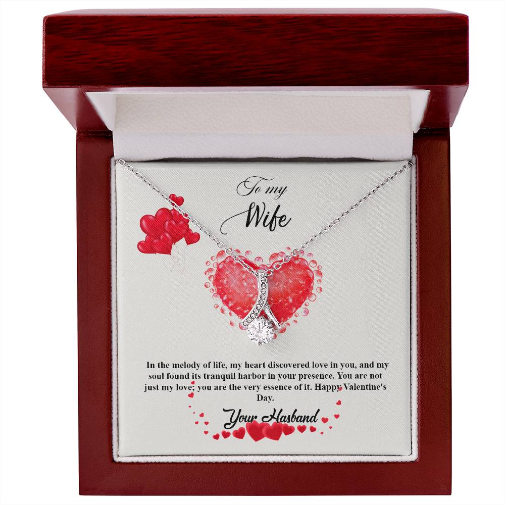 valentine-20a Alluring Beauty Necklace, Gift to my Wife with Beautiful Message Card