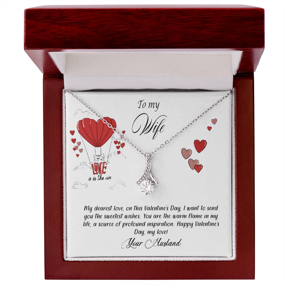 valentine-24a Alluring Beauty Necklace, Gift to my Wife with Beautiful Message Card