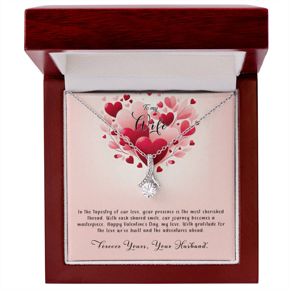 Valentine-st8a Alluring Beauty Necklace, Gift to my Wife with Beautiful Message Card