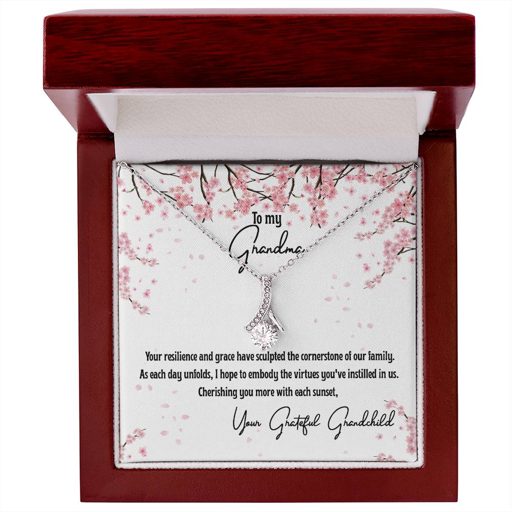 4040a Alluring Beauty Necklace, Gift to my Grandma with Beautiful Message Card