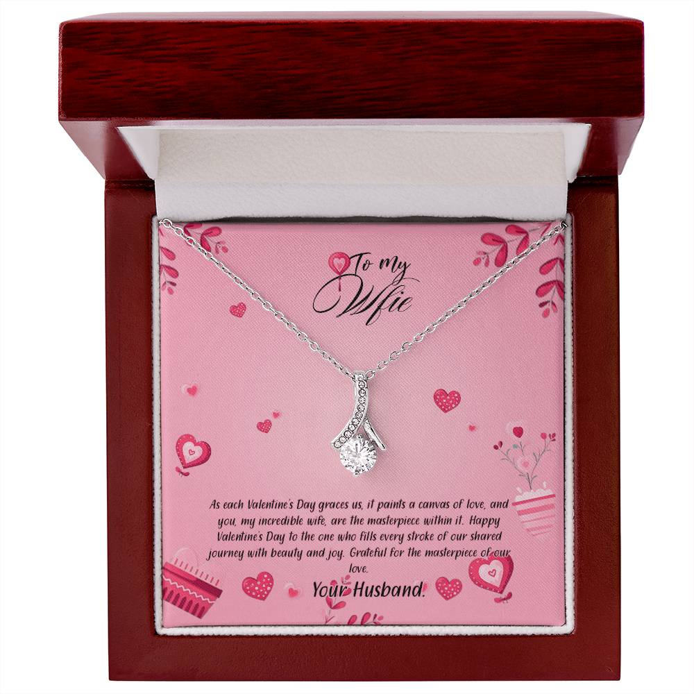 valentine-16a Alluring Beauty Necklace, Gift to my Wife with Beautiful Message Card