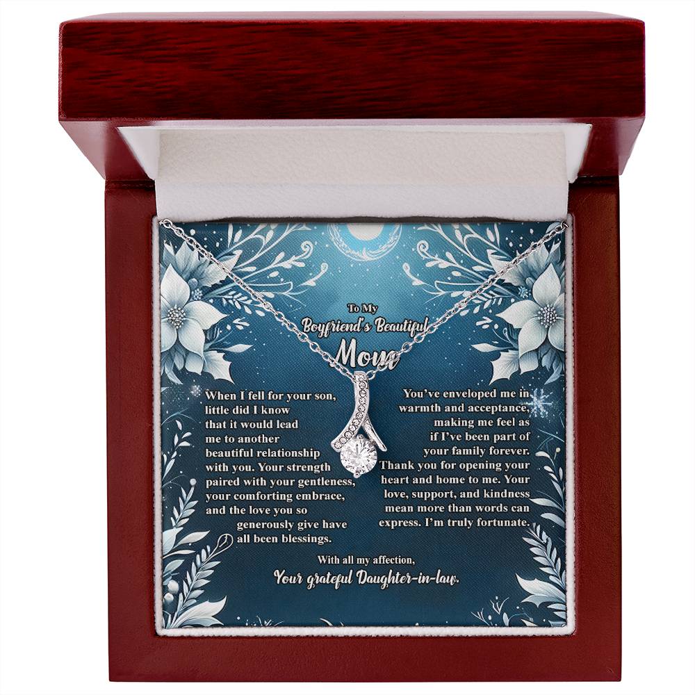 4046c Alluring Beauty Necklace, Gift to my Boyfriend's Mom with Beautiful Message Card