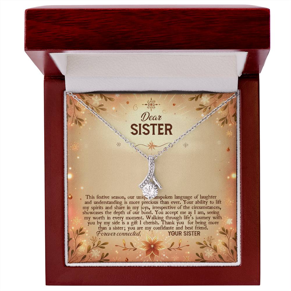 4043b Alluring Beauty Necklace, Gift to my Sister with Beautiful Message Card