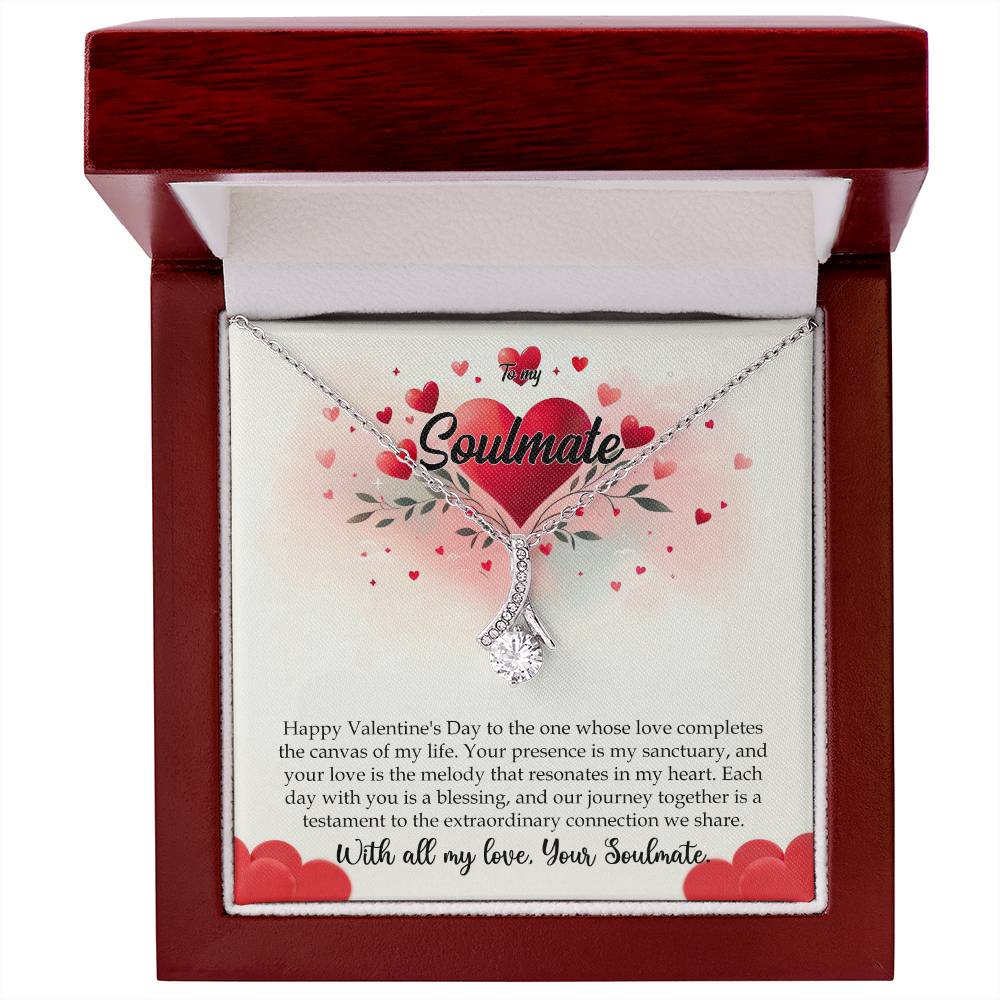 Valentine-st11b Alluring Beauty Necklace, Gift to my Soulmate with Message Card