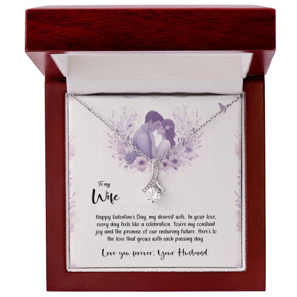 Valentine-st14a Alluring Beauty Necklace, Gift to my Wife with Beautiful Message Card