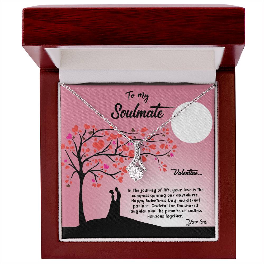 valentine-13b Alluring Beauty Necklace, Gift to my Soulmate with Message Card