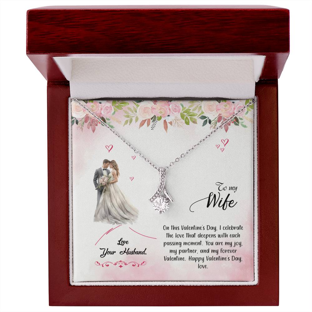 valentine-6a Alluring Beauty Necklace, Gift to my Wife with Beautiful Message Card