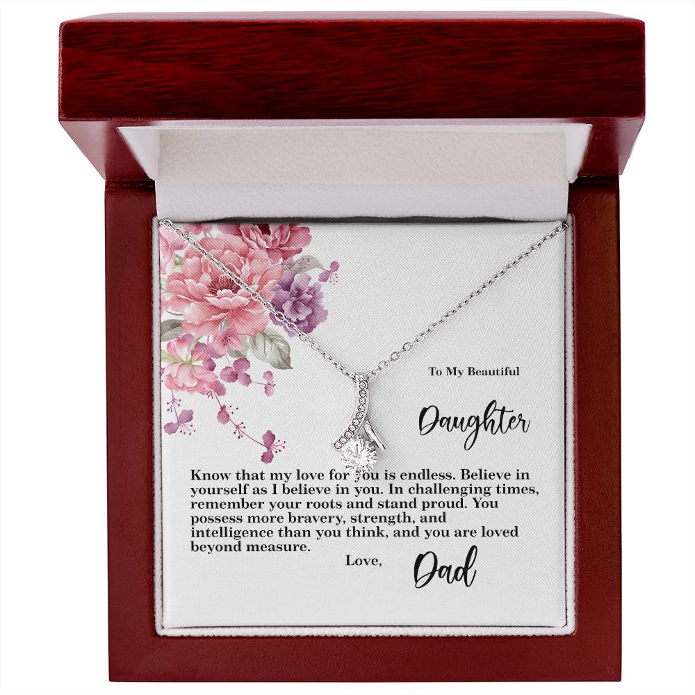 4027b Alluring Beauty Necklace, Gift to My Daughter with Beautiful Message Card