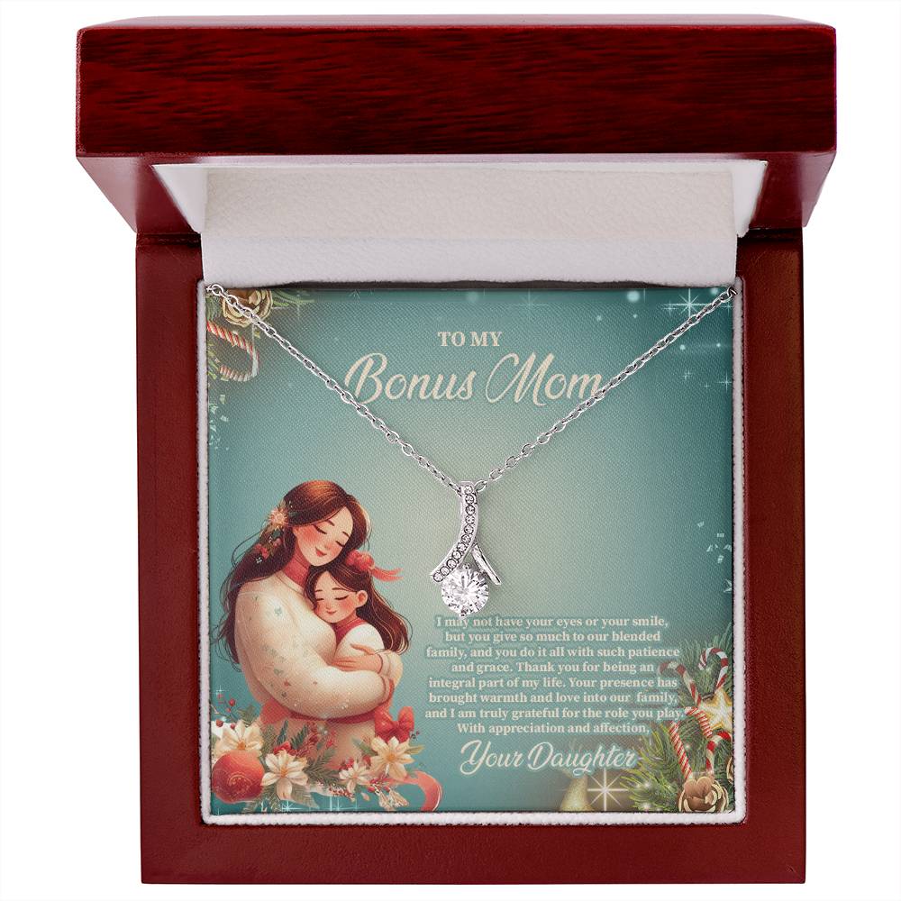 4024c Alluring Beauty Necklace, Gift to my Stepmom with Beautiful Message Card