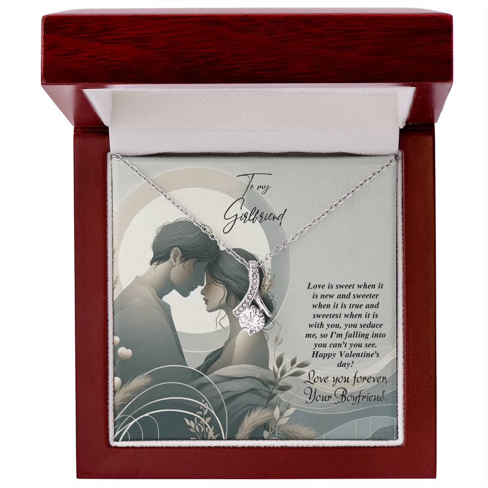 Valentine-st22c Alluring Beauty Necklace, Gift to my Girlfriend with Beautiful Message Card