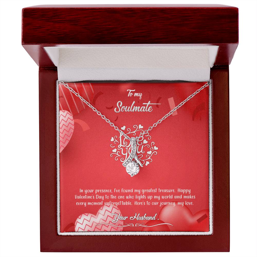 valentine-4b Alluring Beauty Necklace, Gift to my Soulmate with Message Card