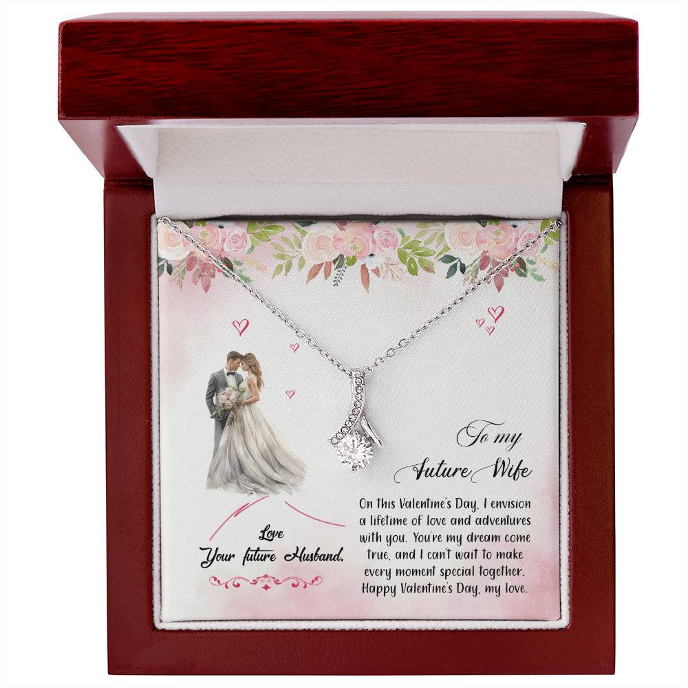 valentine-6d Alluring Beauty Necklace, Gift to my Future Wife with Beautiful Message Card