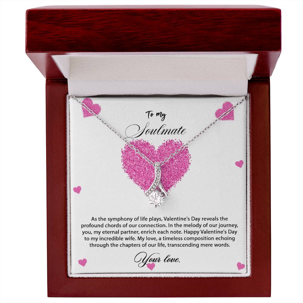 valentine-8b Alluring Beauty Necklace, Gift to my Soulmate with Message Card