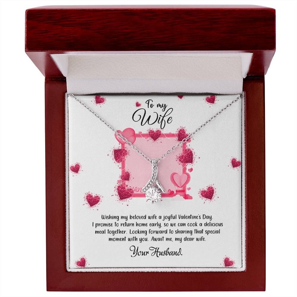 valentine-32b Alluring Beauty Necklace, Gift to my Soulmate with Message Card