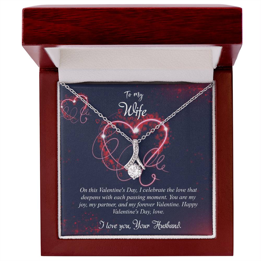 valentine-7a Alluring Beauty Necklace, Gift to my Wife with Beautiful Message Card