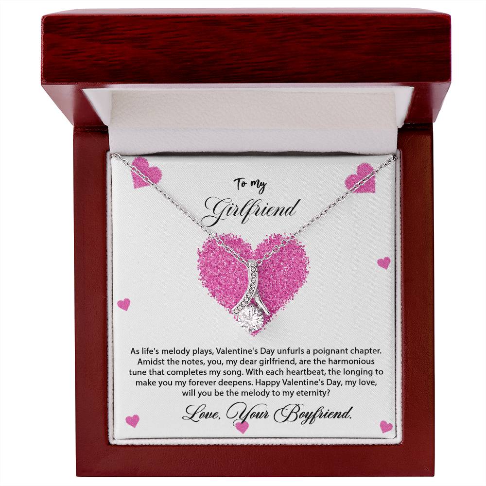 valentine-8c Alluring Beauty Necklace, Gift to my Girlfriend with Beautiful Message Card