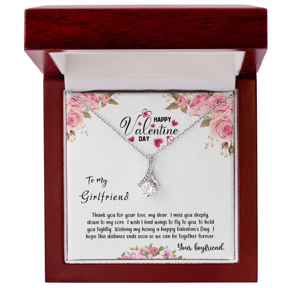 valentine-31c Alluring Beauty Necklace, Gift to my Girlfriend with Beautiful Message Card