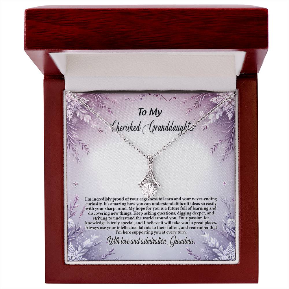 4054c Alluring Beauty Necklace, Gift to my Granddaughter with Beautiful Message Card