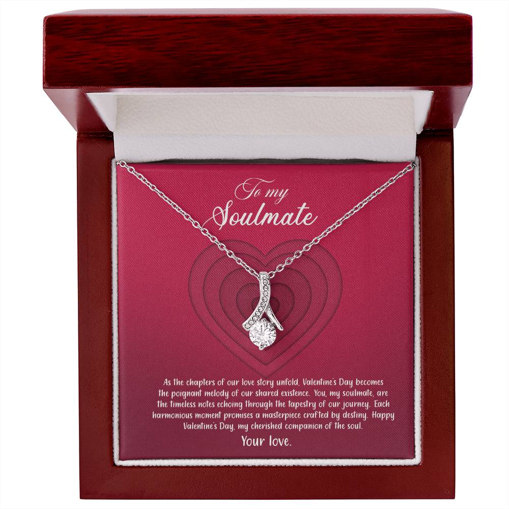 valentine-9b Alluring Beauty Necklace, Gift to my Soulmate with Message Card